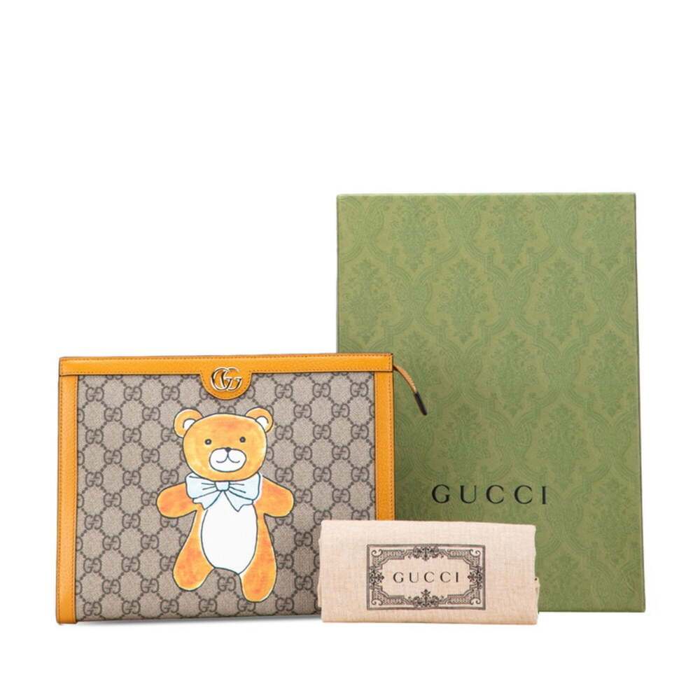 GUCCI Authentic Cream Leather Clutch Bag - Picture 10 of 10
